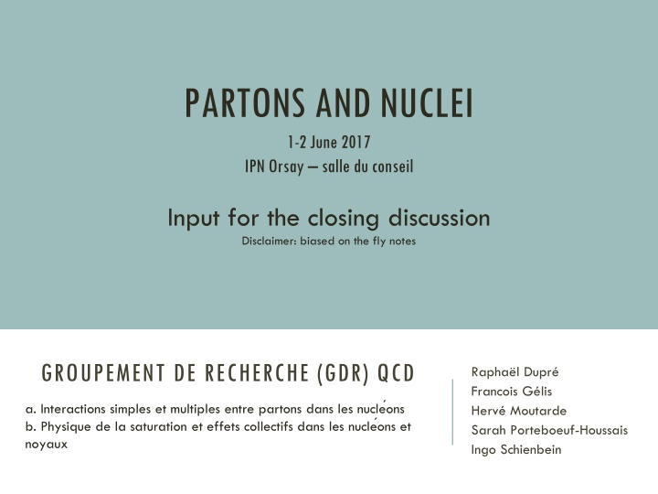 partons and nuclei 1 2 june 2017 ipn orsay