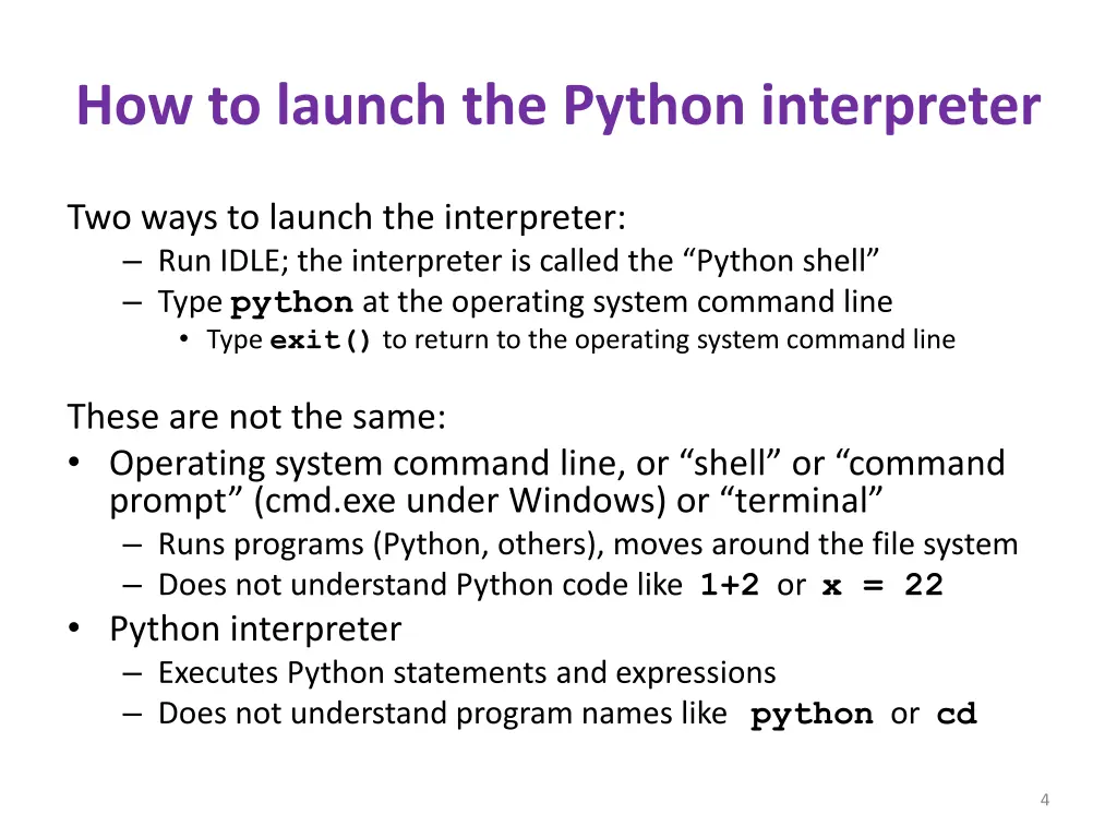 how to launch the python interpreter