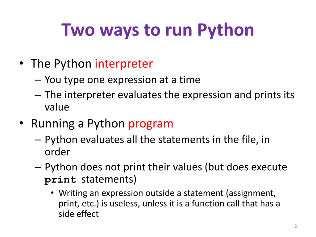 two ways to run python