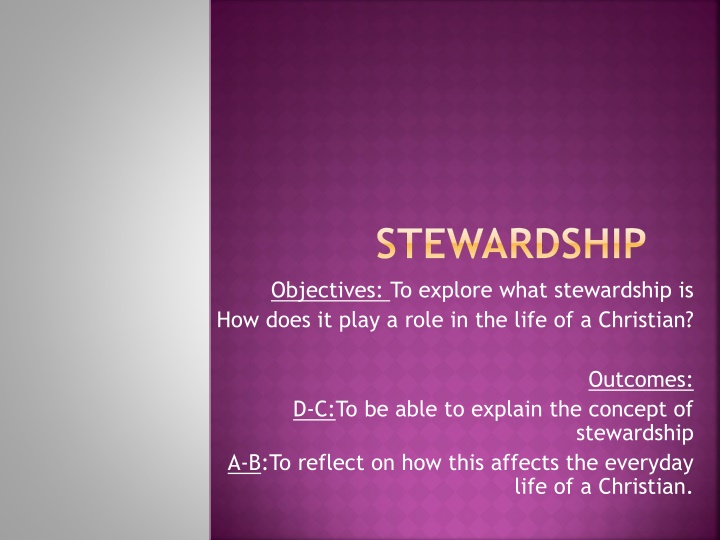 stewardship objectives to explore what