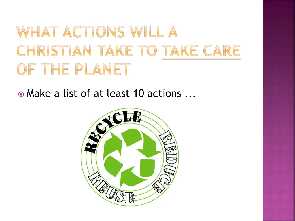 what actions will a christian take to take care