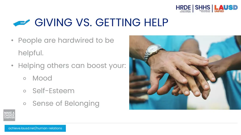 giving vs getting help