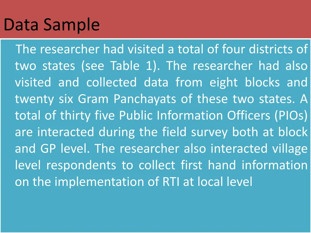 data sample