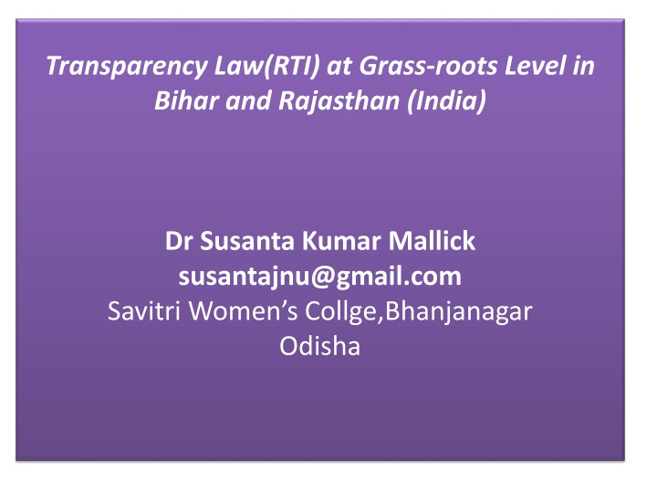 transparency law rti at grass roots level