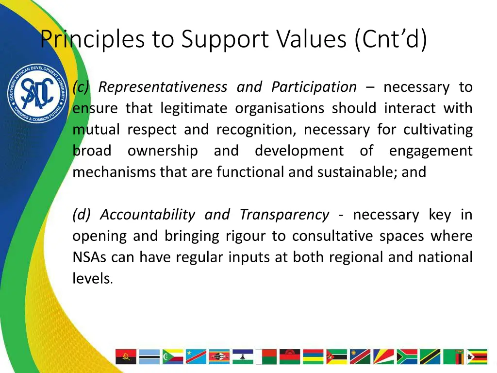 principles to support values cnt d