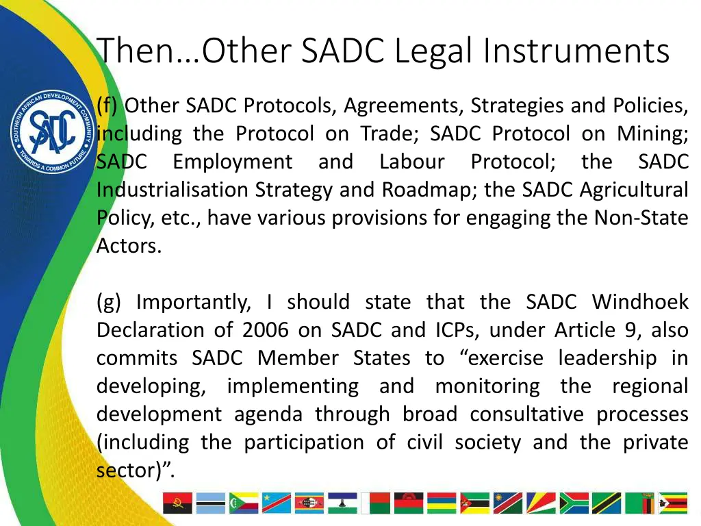 then other sadc legal instruments