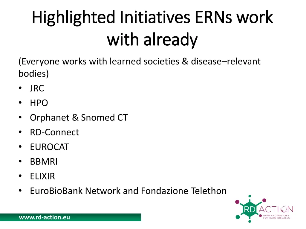 highlighted initiatives erns work highlighted