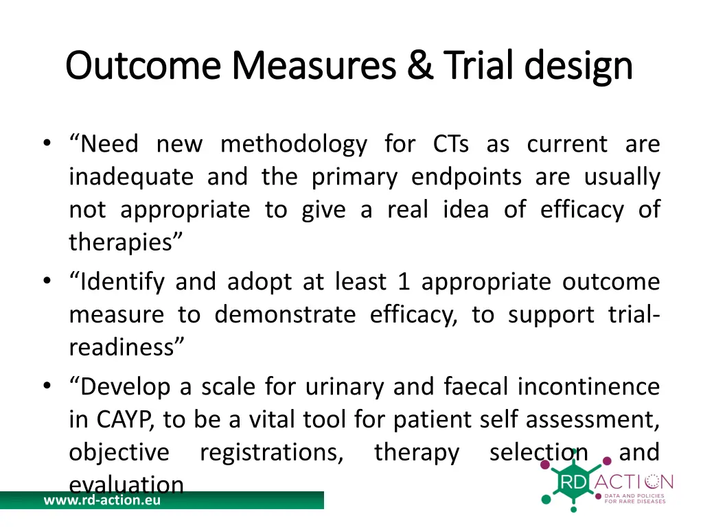 outcome measures trial design outcome measures