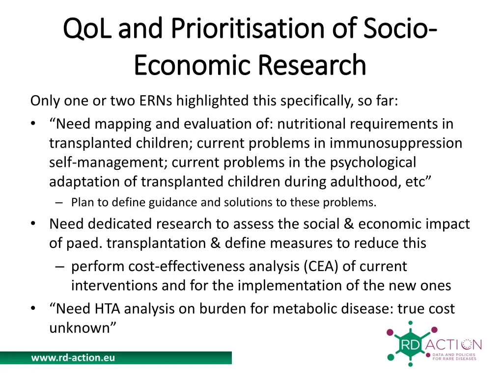 qol qol and prioritisation of socio