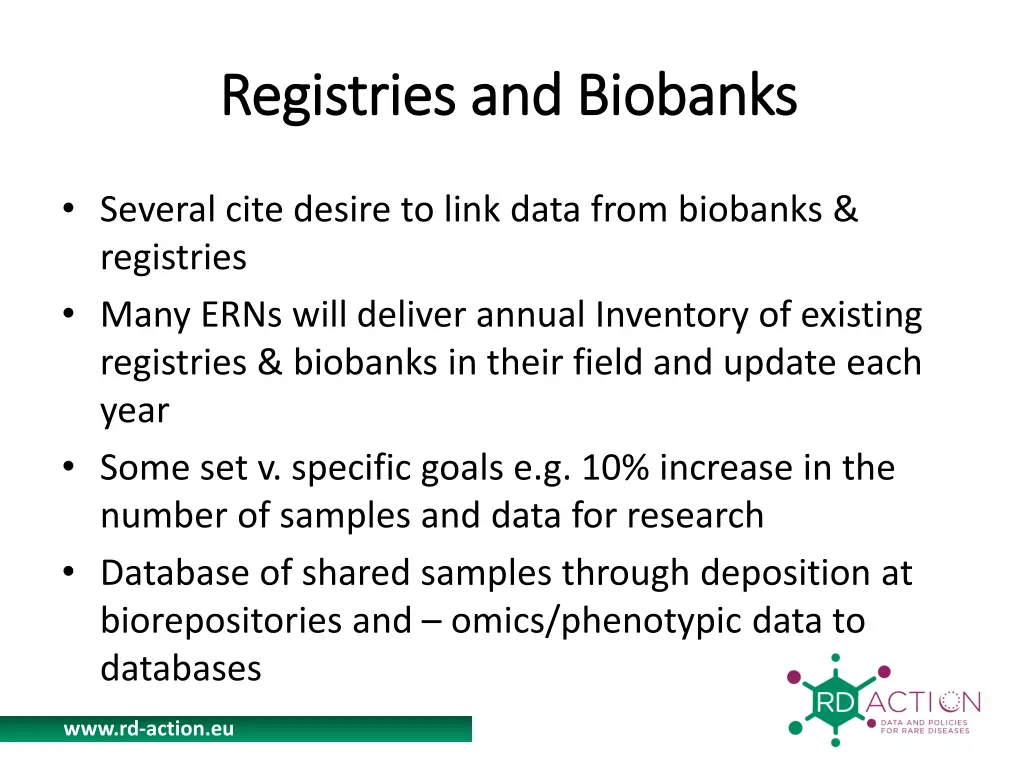 registries and biobanks registries and biobanks