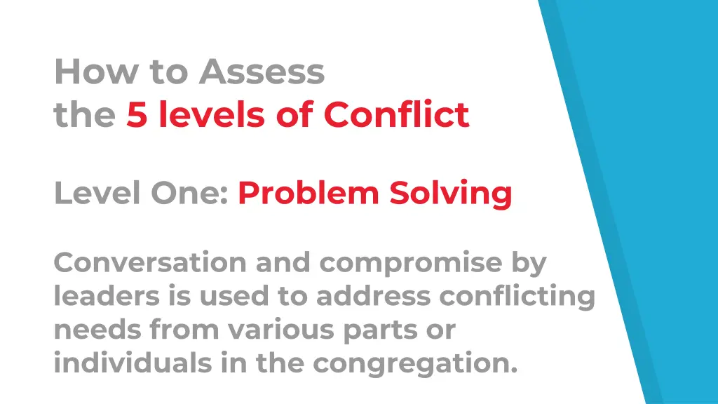 how to assess the 5 levels of conflict