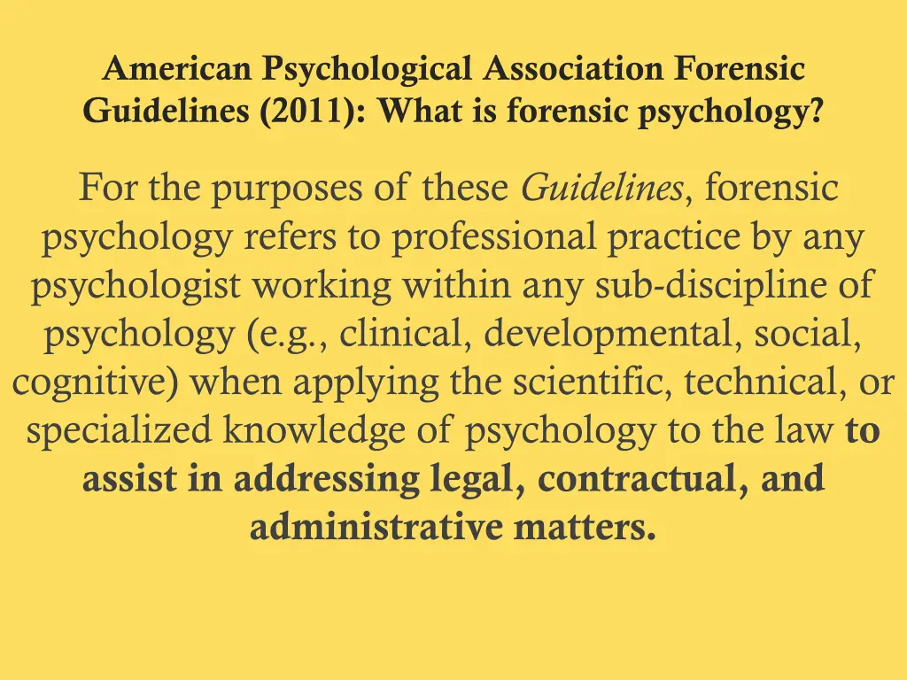 american psychological association forensic