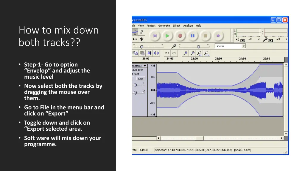 how to mix down both tracks