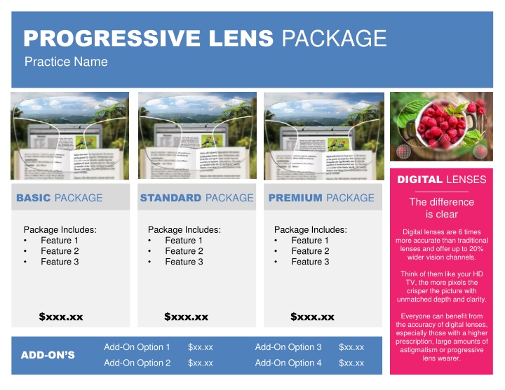 progressive lens package practice name