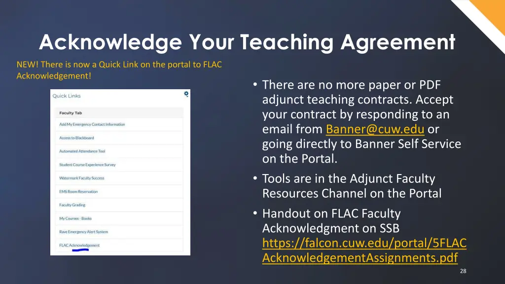 acknowledge your teaching agreement