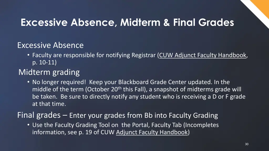 excessive absence midterm final grades