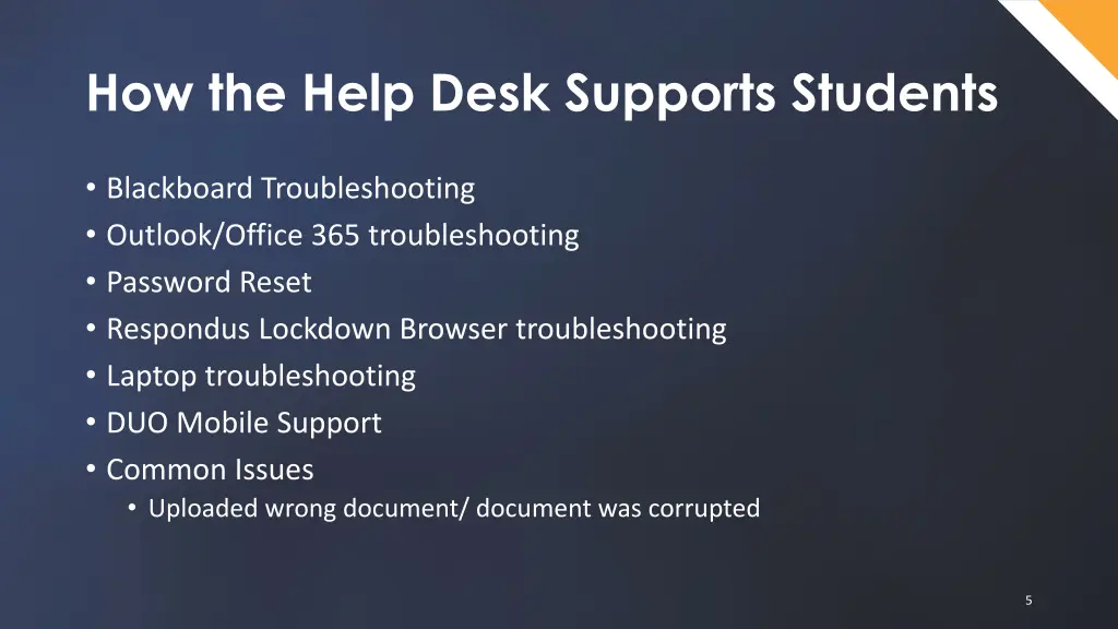 how the help desk supports students