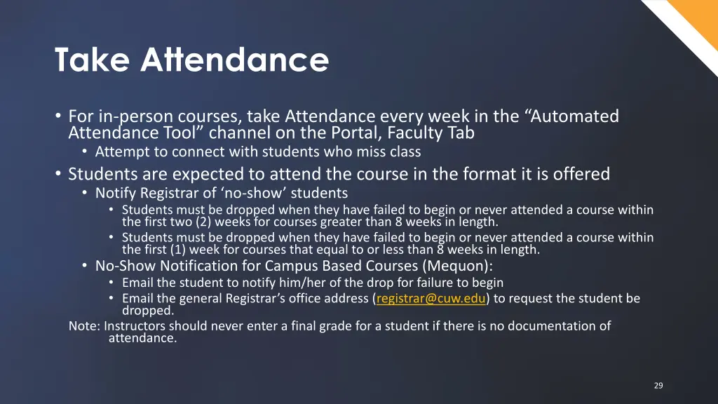 take attendance