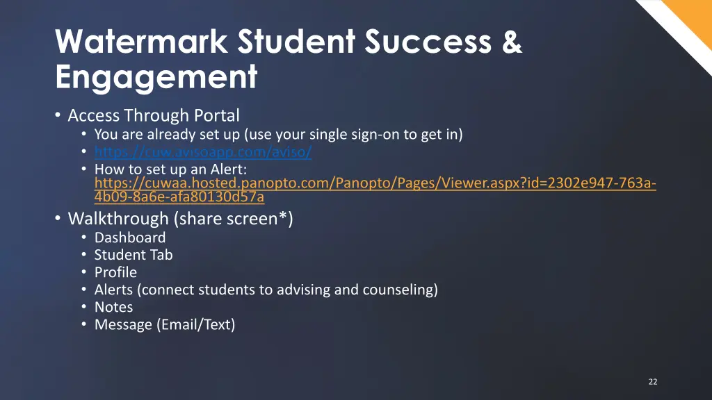 watermark student success engagement access