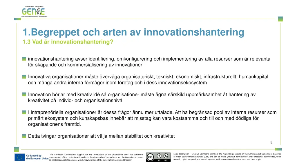 1 begreppet och arten av innovationshantering 3