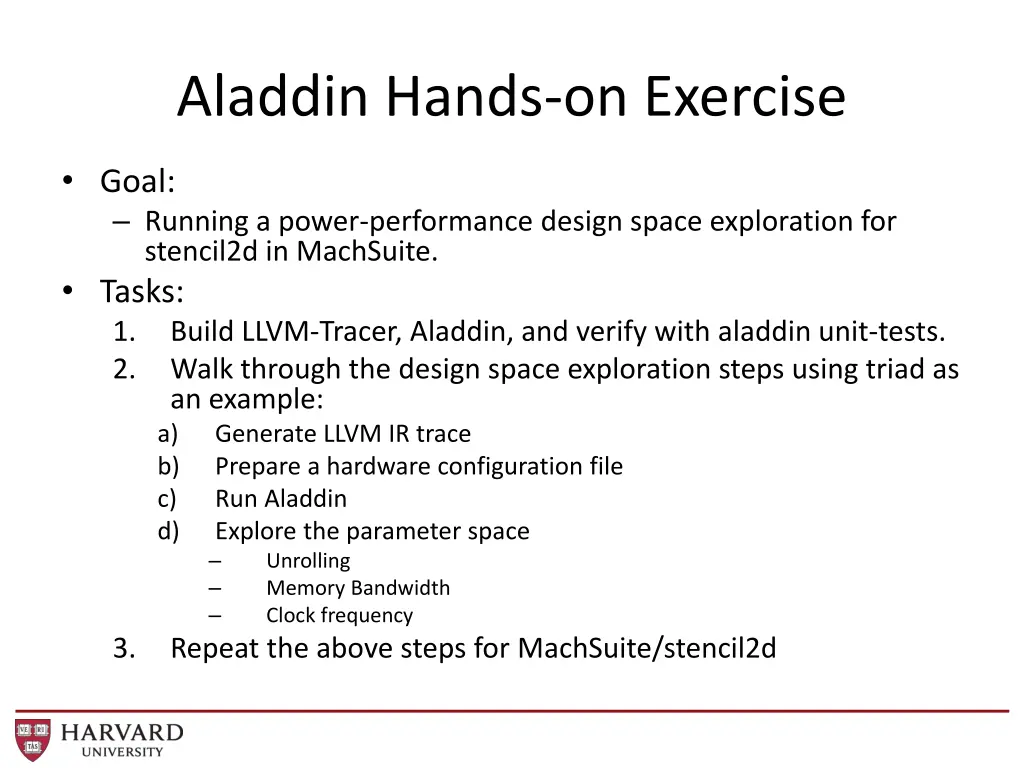 aladdin hands on exercise