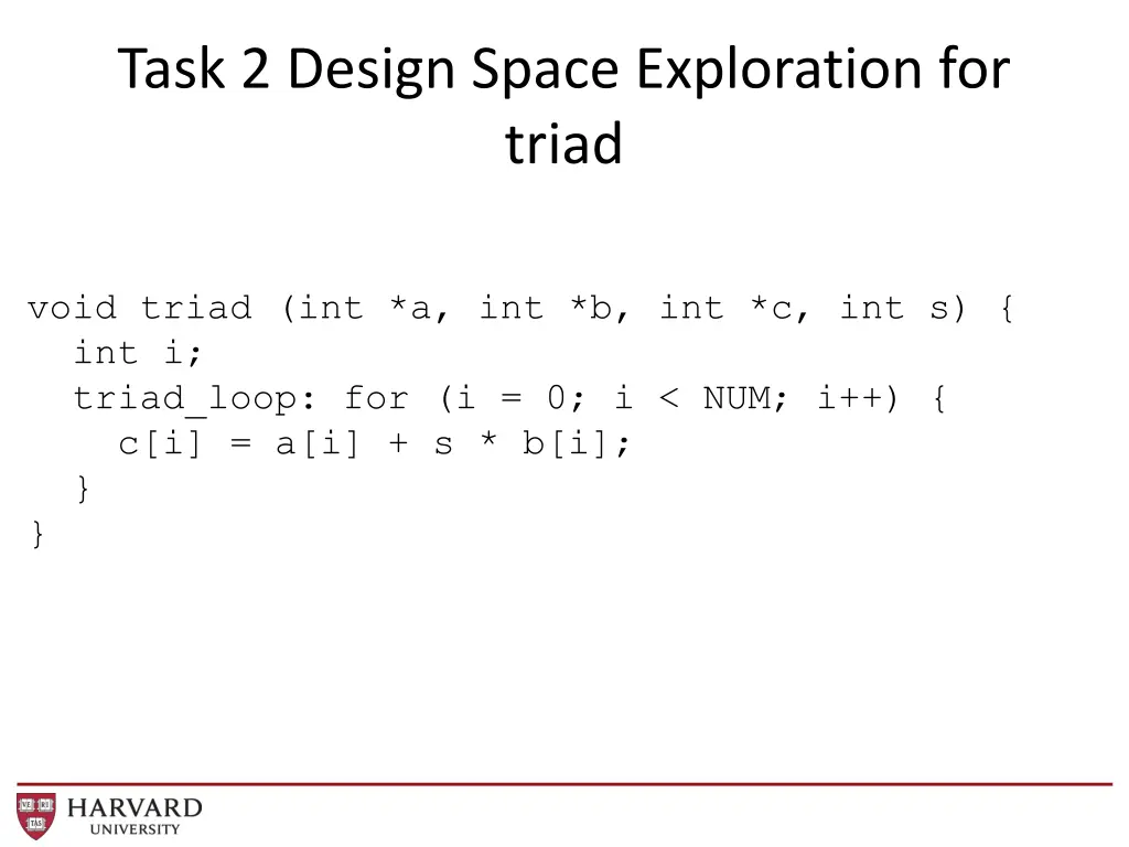 task 2 design space exploration for triad