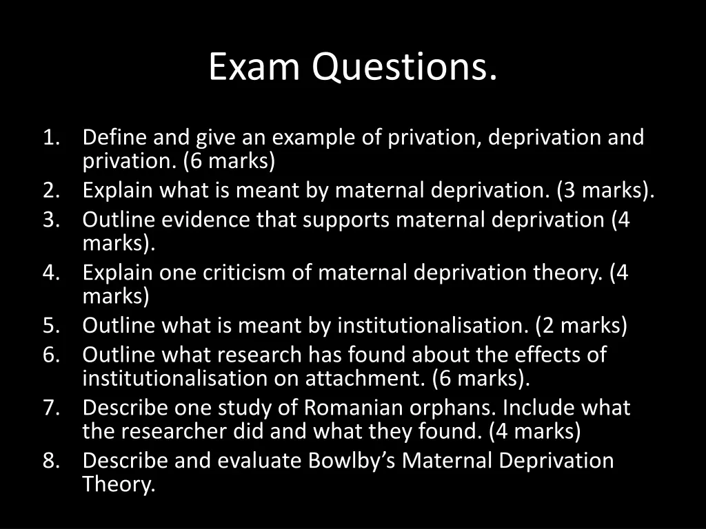 exam questions