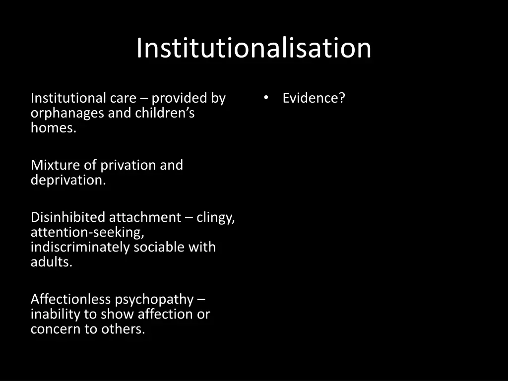 institutionalisation