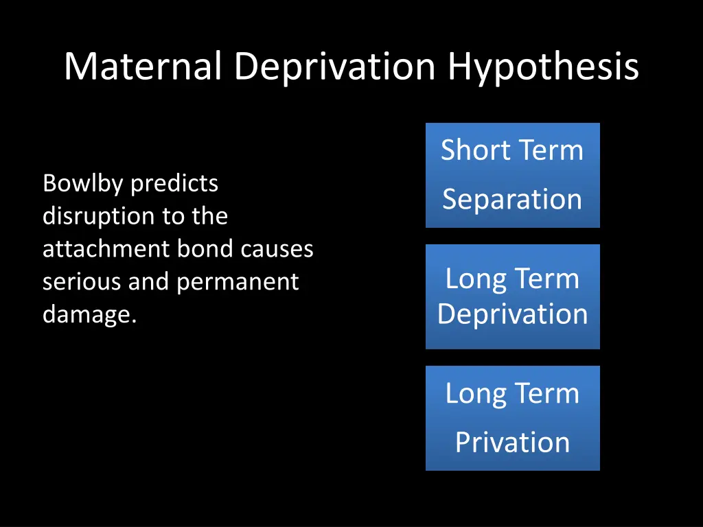 maternal deprivation hypothesis