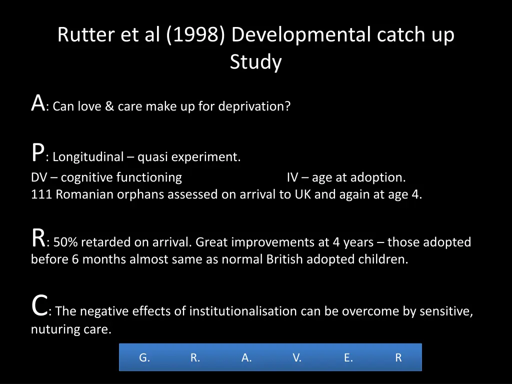 rutter et al 1998 developmental catch up study