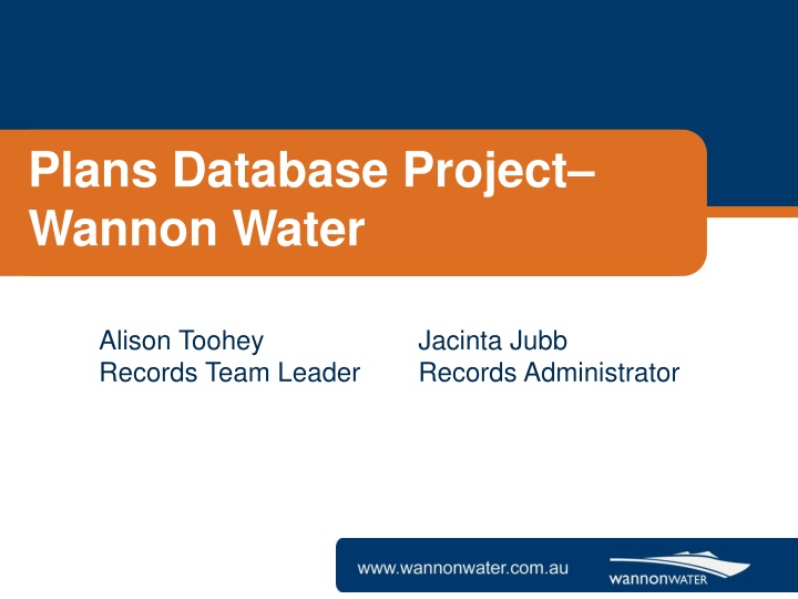 plans database project wannon water