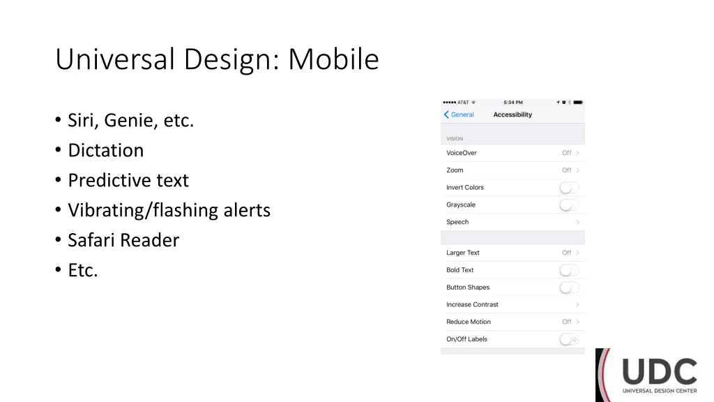 universal design mobile