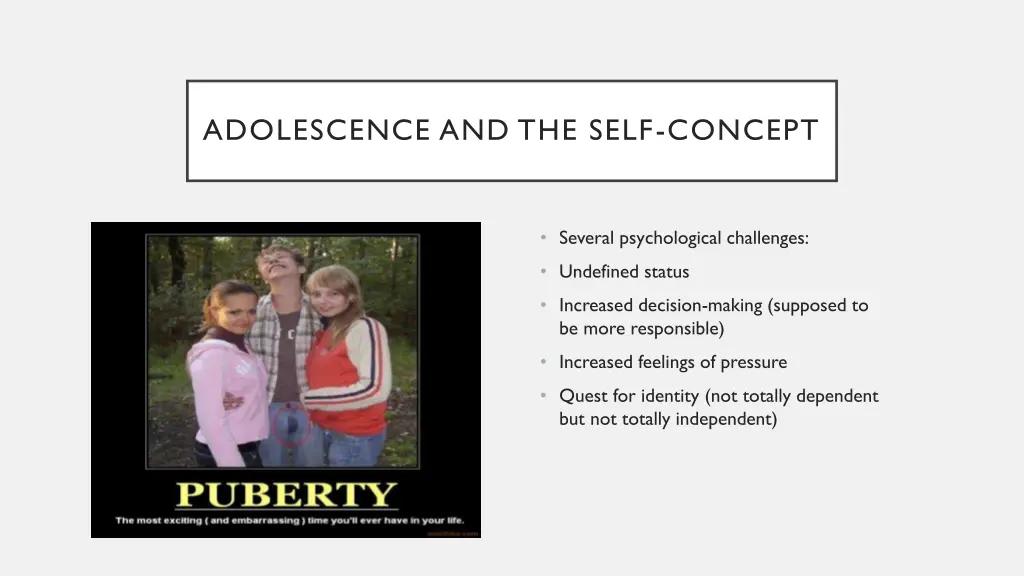 adolescence and the self concept