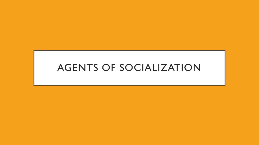 agents of socialization