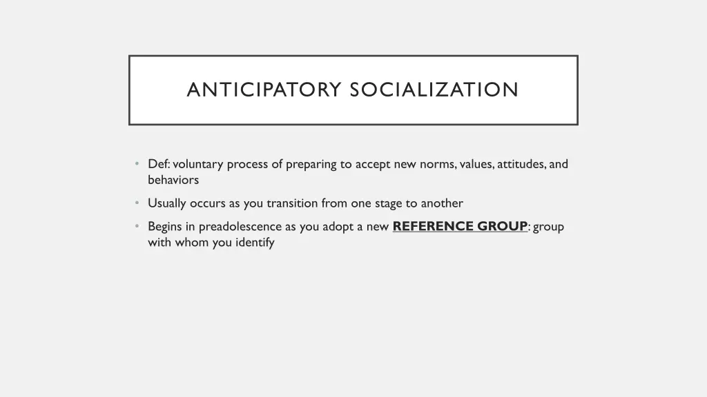 anticipatory socialization