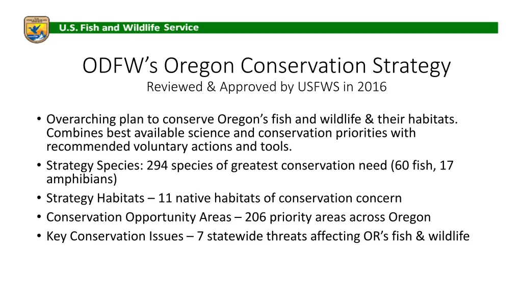 odfw s oregon conservation strategy reviewed