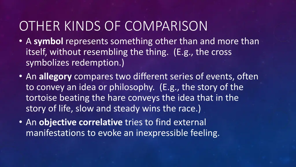 other kinds of comparison a symbol represents