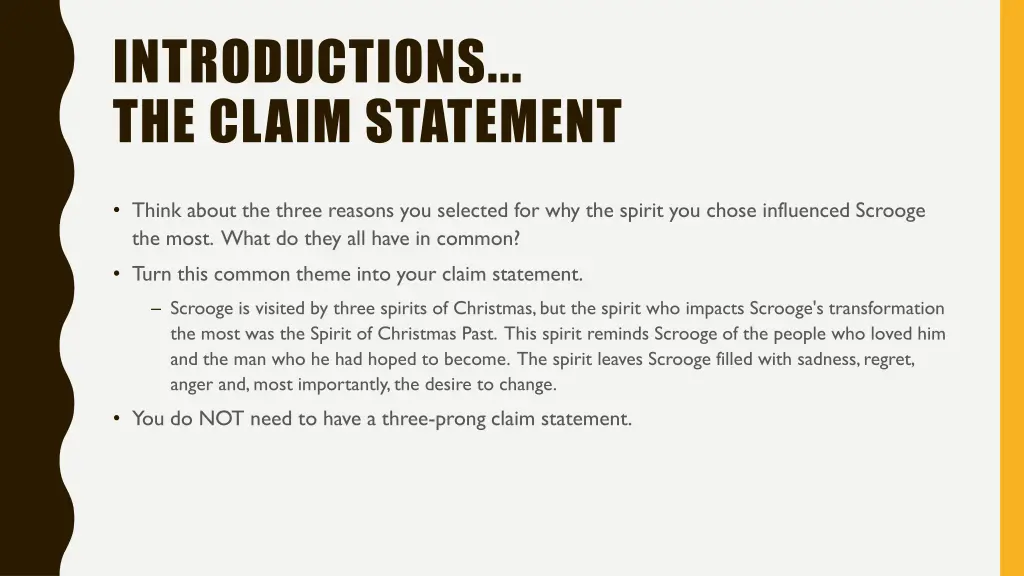 introductions the claim statement