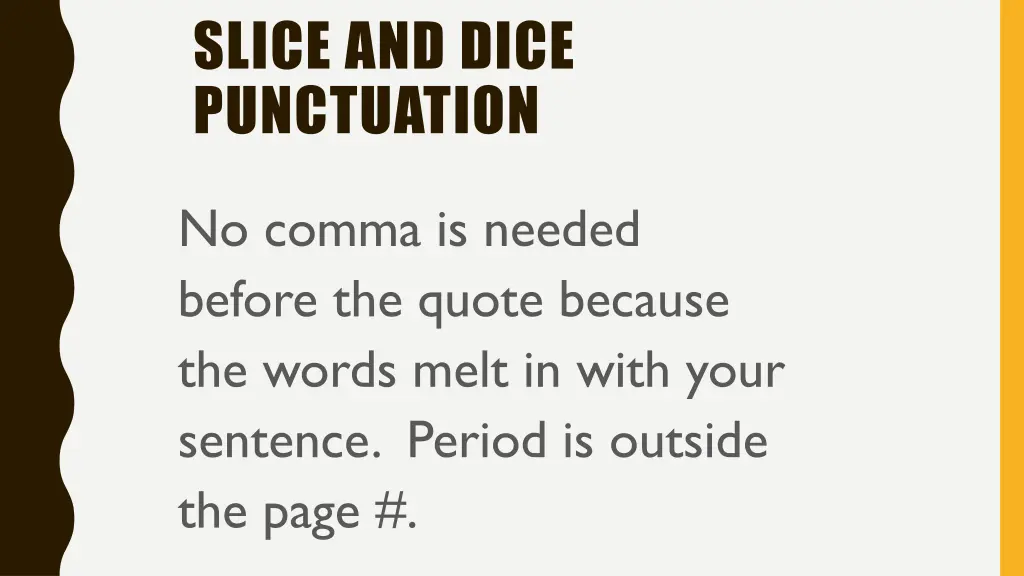 slice and dice punctuation