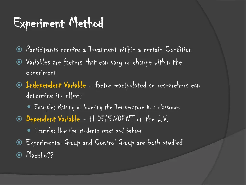 experiment method experiment method