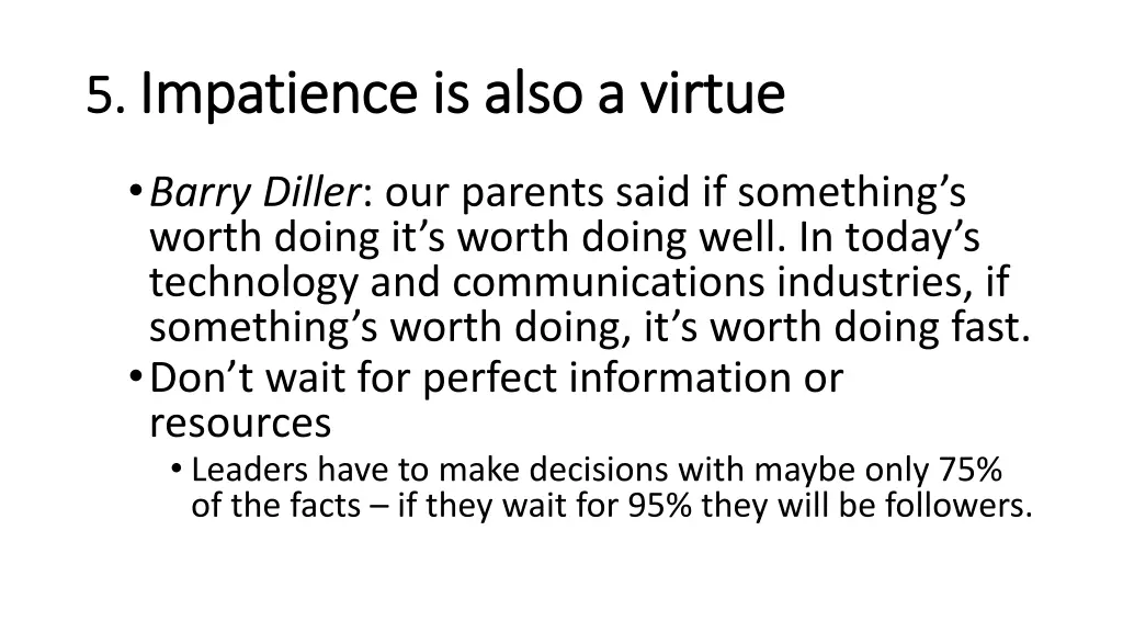 5 5 impatience is also a virtue impatience