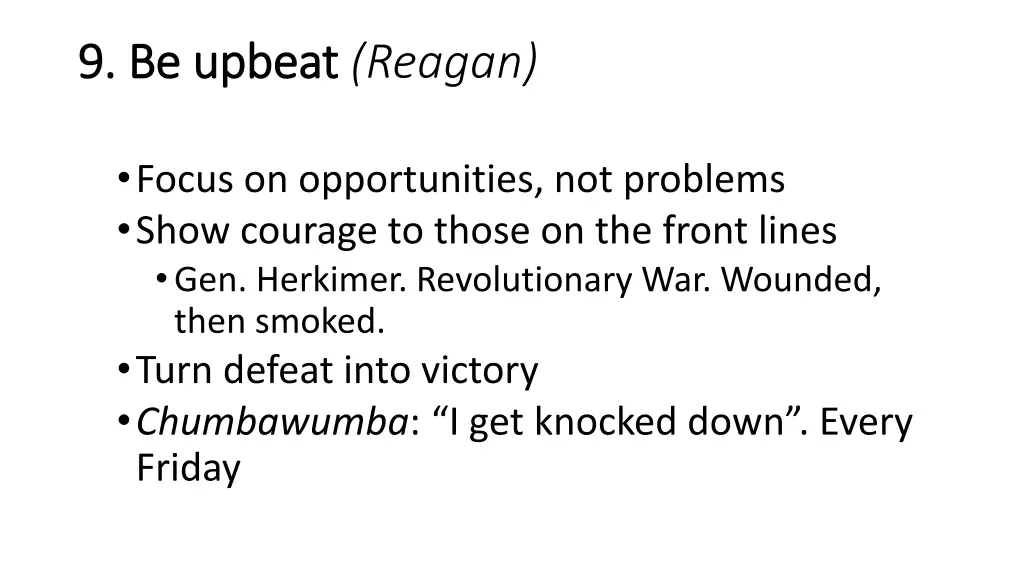 9 be upbeat 9 be upbeat reagan