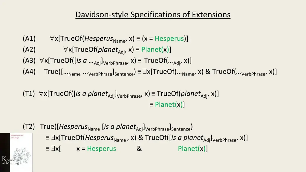 davidson style specifications of extensions