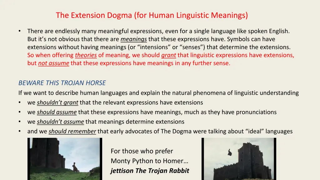 the extension dogma for human linguistic meanings 1