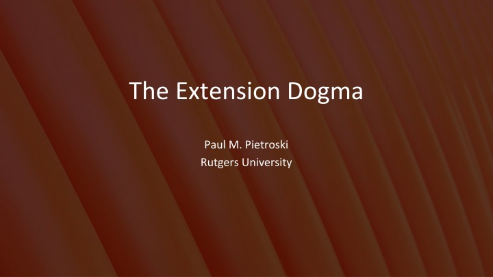 the extension dogma