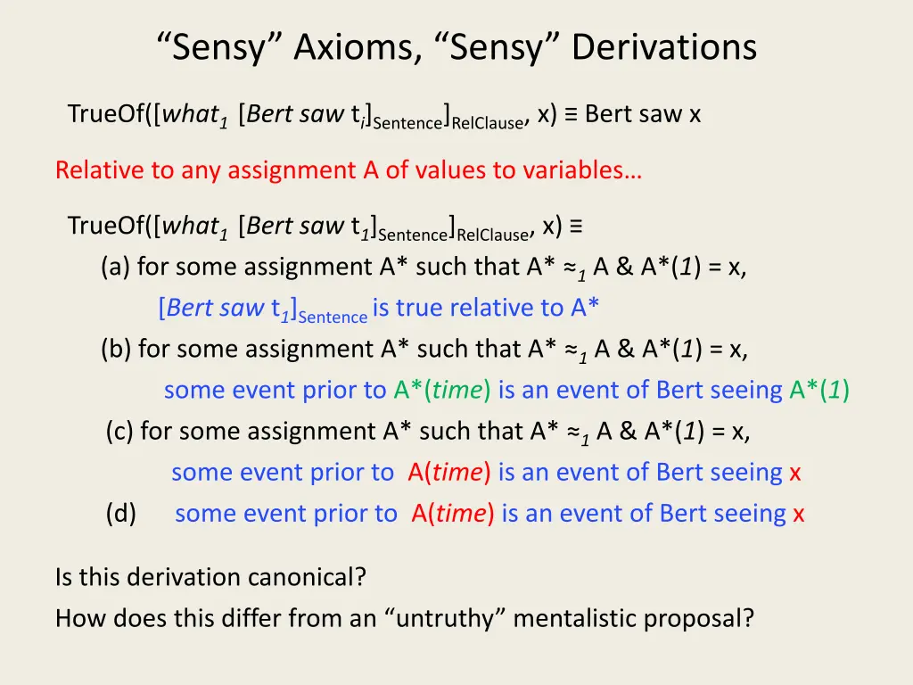 sensy axioms sensy derivations