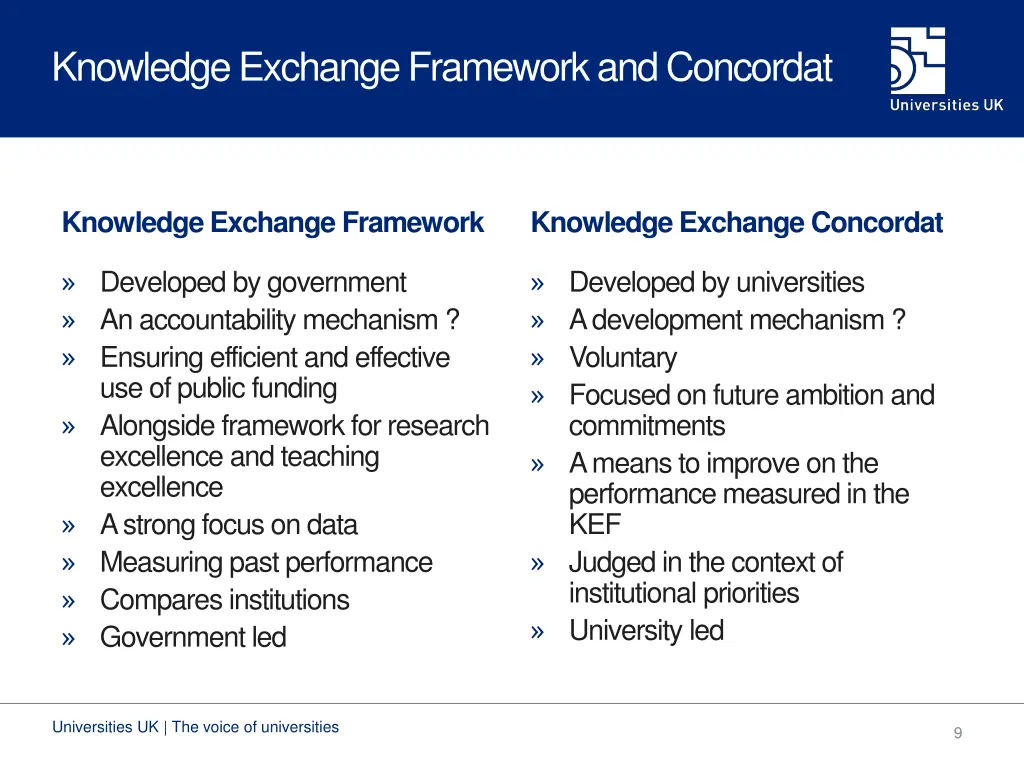 knowledge exchange framework and concordat