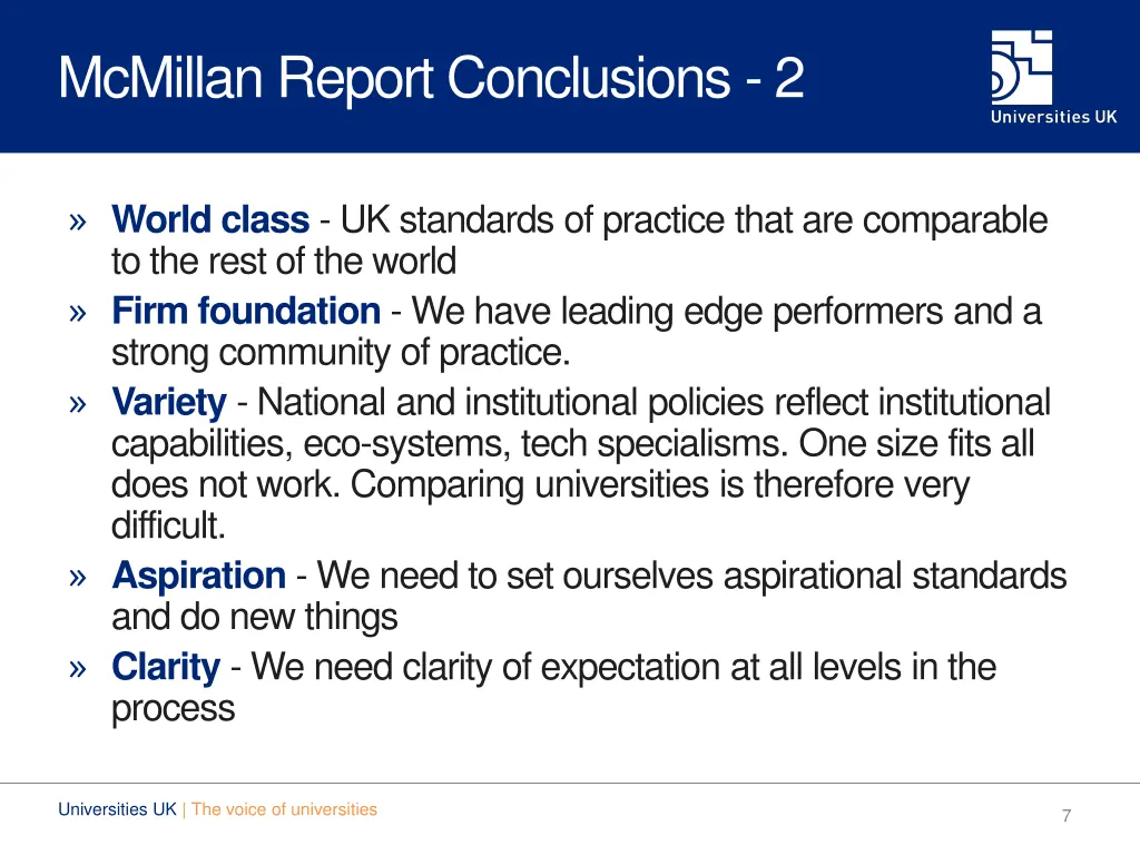 mcmillan report conclusions 2