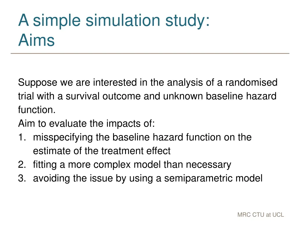 a simple simulation study aims