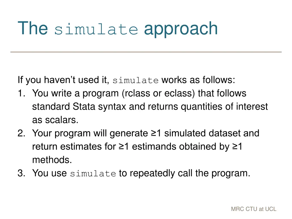 the simulate approach 1